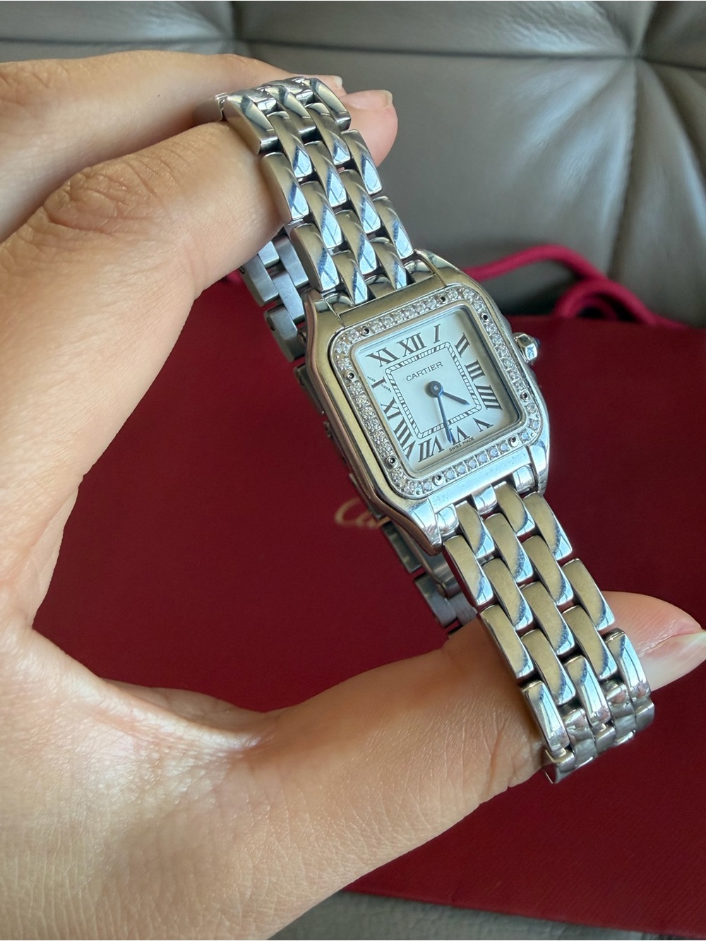 Cartier Panthère de Cartier Quartz Watch Stainless Steel with Diamond Bezel 22 - Picture 6 of 9